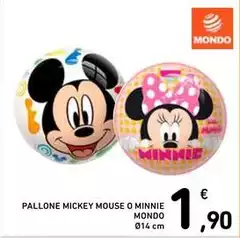 Mondo natura - Pallone Mickey Mouse O Minnie Mondo natura - Pallone Mickey Mouse O Minnie
