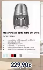 Smeg - Macchina Da Caffè Filtro 50' Style DCF02SSEU