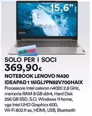 Lenovo - Notebook N420 Ideapad 1 15IGL7PN82V700HAIX
