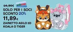 Solo - Zainetto Asilo 3d Koala O Tiger