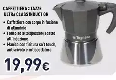 Tognana Porcellane - Caffettiera 3 Tazze Ultra Class Induction
