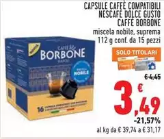 Caffe borbone - Capsule Caffè Compatibili Nescafé Dolce Gusto