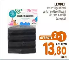 Leopet - Sacchetti Igienicini Neri Per La Raccolta Dei Bisogni Del Cane Leopet - Sacchetti Igienicini Neri Per La Raccolta Dei Bisogni Del Cane