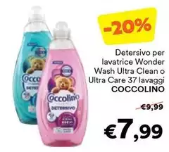 Coccolino - Detersivo Per Lavatrice Wonder Wash Ultra Clean O Ultra Care 37 Lavaggi