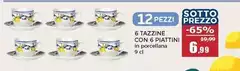6 Tazzine Con 6 Piattini In Poncellana 6 Tazzine Con 6 Piattini In Poncellana