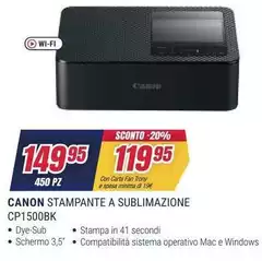 Canon - Stampante A Sublimazione CP1500BK Canon - Stampante A Sublimazione CP1500BK