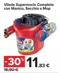 Vileda - Supermocio Completo Con Manico, Secchio E Mop Vileda - Supermocio Completo Con Manico, Secchio E Mop