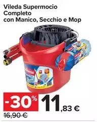Vileda - Supermocio Completo Con Manico, Secchio E Mop Vileda - Supermocio Completo Con Manico, Secchio E Mop