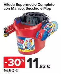 Vileda - Supermocio Completo Con Manico, Secchio E Mop Vileda - Supermocio Completo Con Manico, Secchio E Mop