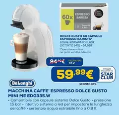 De Longhi - Macchina Caffe' Espresso Dolce Gusto Mini Me EDG335.W