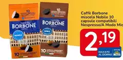 Caffe Borbone - Miscela Nobile 10 Capsule Compatibili Nespresso Caffe Borbone - Miscela Nobile 10 Capsule Compatibili Nespresso