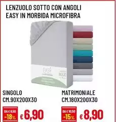 Lenzuolo Sotto Con Angoli Easy In Morbida Microfibra Singolo Cm.90X200X30 Lenzuolo Sotto Con Angoli Easy In Morbida Microfibra Singolo Cm.90X200X30