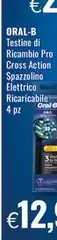 Oral B - Testine Di Ricambio Pro Cross Action Spazzolino Elettrico Ricaricabile