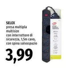 Selex - Presa Multipla Multisize Con Interruttore Di Sicurezza Selex - Presa Multipla Multisize Con Interruttore Di Sicurezza