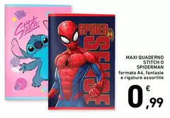 Marvel - Maxi Quaderno Stitch O Spiderman Marvel - Maxi Quaderno Stitch O Spiderman