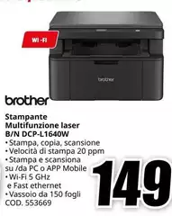 Brother - Stampante Multifunzione Laser B/N DCP-1640W