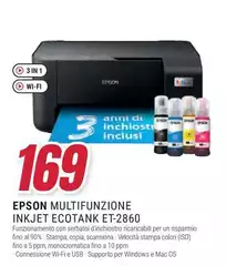 Epson - Multifunzione Inkjet Ecotank ET-2860 Epson - Multifunzione Inkjet Ecotank ET-2860
