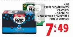 Hag - Caffè Decaffeinato Classico/ 30 Cialde Hag - Caffè Decaffeinato Classico/ 30 Cialde