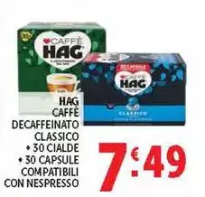 Hag - Caffe Decaffeinato Classico Cialde Compatibili Con Nespresso Hag - Caffe Decaffeinato Classico Cialde Compatibili Con Nespresso