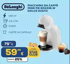 De Longhi - Macchina Da Caffé Mine Me Edg335.w Dolce Gusto De Longhi - Macchina Da Caffé Mine Me Edg335.w Dolce Gusto