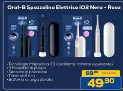 Oral B - Spazzolino Elettrico iO2 Nero - Rosa