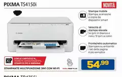 Canon - Pixma TS4150i Stampante Multifunzione 3In1 Con Wi-Fi
