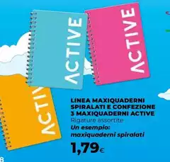 Linea - Maxiquaderni Spirali E Confezione 3 Maxiquaderni Active Linea - Maxiquaderni Spirali E Confezione 3 Maxiquaderni Active
