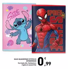 Maxi - Quaderno Stitch O Spiderman Maxi - Quaderno Stitch O Spiderman