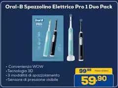Oral B - Spazzolino Elettrico Pro 1 Duo Pack Oral B - Spazzolino Elettrico Pro 1 Duo Pack