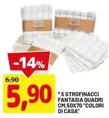 5 Strofinacci Fantasia Quadri CM.50X70 "Colori Di Casa" 5 Strofinacci Fantasia Quadri CM.50X70 "Colori Di Casa"