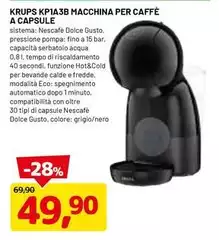 Krups - KP18A3B Macchina Per Caffè A Capsule Krups - KP18A3B Macchina Per Caffè A Capsule