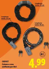 Crivit - Catena O Cavo Antifurto Per Bici Crivit - Catena O Cavo Antifurto Per Bici