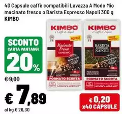 Kimbo - 40 Capsule Caffè Compatibili Lavazza A Modo Mio Macinato Fresco O Barista Espresso Napoli Kimbo - 40 Capsule Caffè Compatibili Lavazza A Modo Mio Macinato Fresco O Barista Espresso Napoli