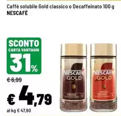 Nescafé - Caffè Solubile Gold Classico O Decaffeinato Nescafé - Caffè Solubile Gold Classico O Decaffeinato