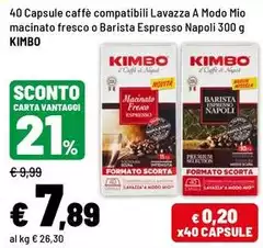 Kimbo - 40 Capsule Caffè Compatibili Lavazza A Modo Mio Macinato Fresco O Barista Espresso Napoli Kimbo - 40 Capsule Caffè Compatibili Lavazza A Modo Mio Macinato Fresco O Barista Espresso Napoli