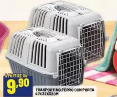 Trasportino Ferro Con Porta 47x32x32cm