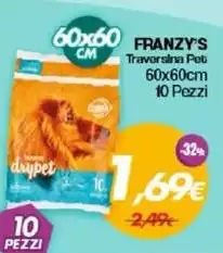 Franzy'S - Traversina Pet 60x60cm 10 Pezzi Franzy'S - Traversina Pet 60x60cm 10 Pezzi