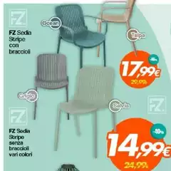 Fz Sedia Stripe Con Braccioli