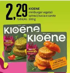 Kioene - Miniburger Vegetali Spinaci/ Zucca E Carote Kioene - Miniburger Vegetali Spinaci/ Zucca E Carote