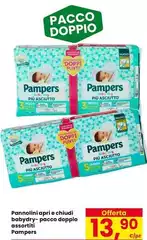 Pampers - Pannolini Apri E Chiudi Babydry' Pacco Doppio Assortiti Pampers - Pannolini Apri E Chiudi Babydry' Pacco Doppio Assortiti