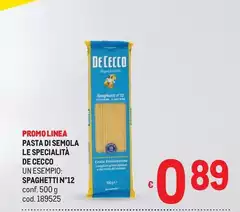 De Cecco - Pasta Di Semola Le Specialità Spaghetti N°12 De Cecco - Pasta Di Semola Le Specialità Spaghetti N°12