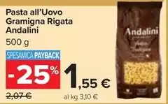 Andalini - Pasta All'Uovo Gramigna Rigata Andalini - Pasta All'Uovo Gramigna Rigata
