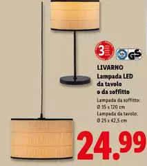 Livarno - Lampada Led Da Tavolo O Da Soffitto Livarno - Lampada Led Da Tavolo O Da Soffitto