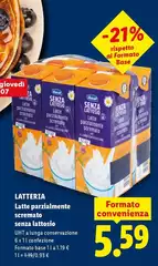 Latteria - Latte Parzialmente Scremato Senza Lattosio