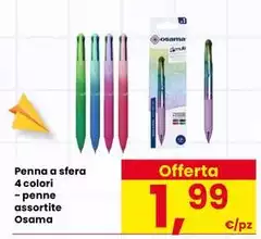 Osama - Penna A Sfera 4 Colori Penne Assortite