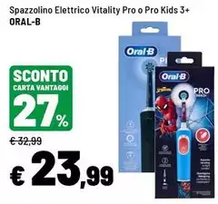 Oral b - Spazzolino Elettrico Vitality Pro O Pro Kids 3+ Oral b - Spazzolino Elettrico Vitality Pro O Pro Kids 3+