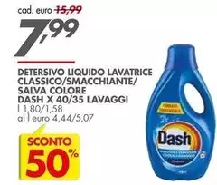 Dash - Detersivo Liquido Lavatrice Classico/Smacchiante/Salva Colore X 40/35 Lavaggi