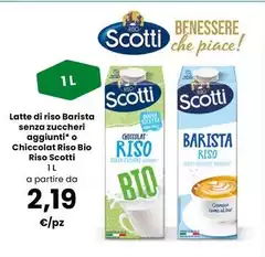 Scotti - Latte Di Riso Barista Senza Zuccheri Aggiunti O Chiccolat Riso Bio