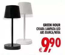 Green - Hour Chiara Lampada Led Abs Bianca/Nera Green - Hour Chiara Lampada Led Abs Bianca/Nera
