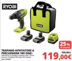 Ryobi - Trapano Avvitatore A Percussione 18V One+